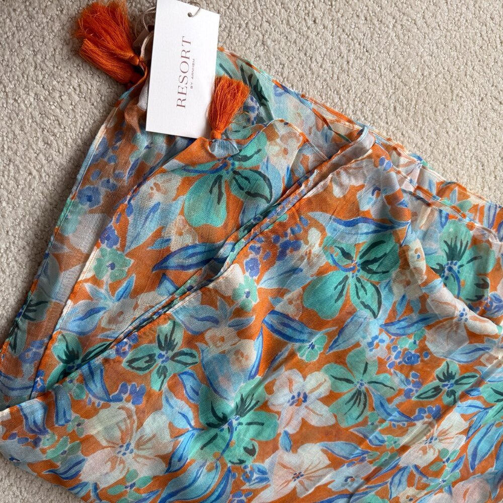 NWT Resort By Arnhem Bossa Beach Scarf 100% Lenzing Modal Spritz Multicolor OS
